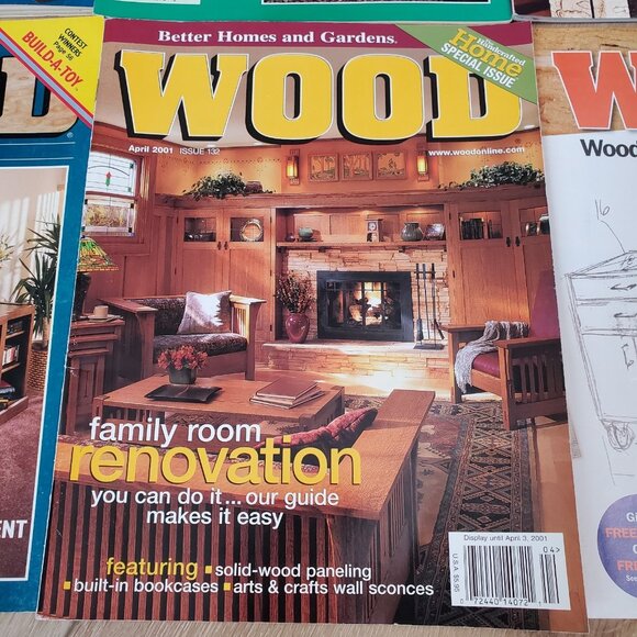 Lot of (6) WOOD MAGAZINE Better Homes and Gardens 1990s-2000s Issues - Picture 3 of 11